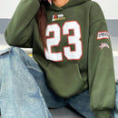 Coolane sudadera con capucha estilo deportivo de mujer con graficos impresos con numeros para otono