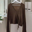 Dazy cardigan de mujer con nudo delantero de unicolor para otono