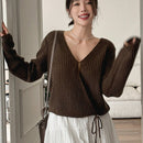 Dazy cardigan de mujer con nudo delantero de unicolor para otono