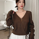 Dazy cardigan de mujer con nudo delantero de unicolor para otono