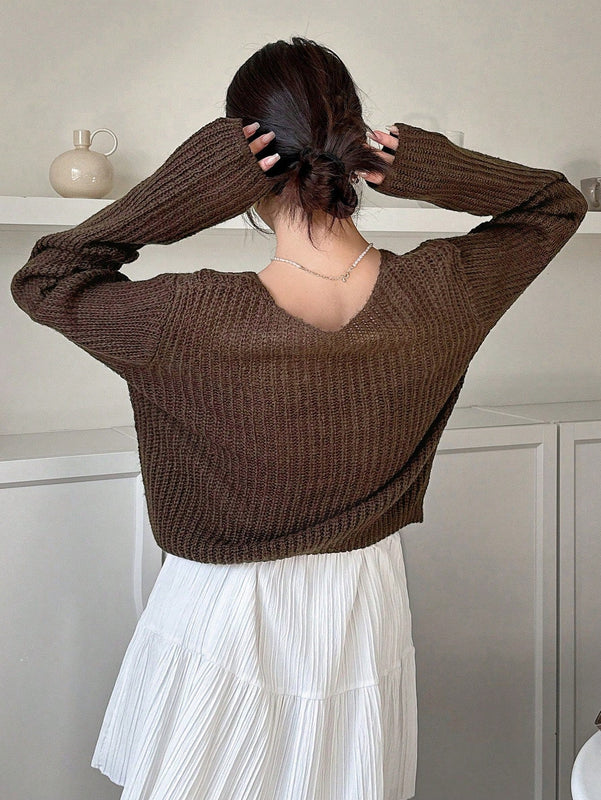 Dazy cardigan de mujer con nudo delantero de unicolor para otono