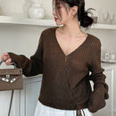 Dazy cardigan de mujer con nudo delantero de unicolor para otono
