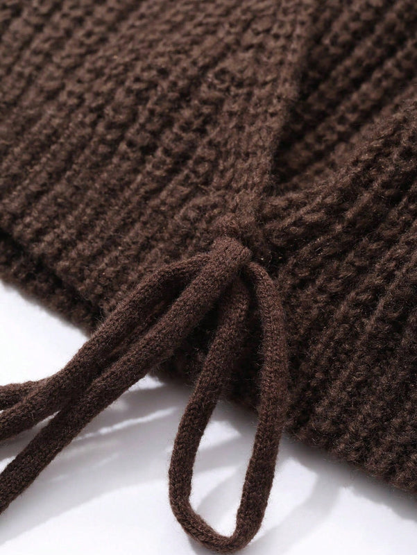 Dazy cardigan de mujer con nudo delantero de unicolor para otono