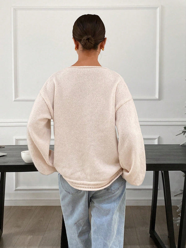 Frenchy cardigan informal de estilo bohemio de unicolor y manga larga para mujer