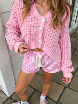 Frenchy cardigan de manga larga suave y acogedor, de corte holgado y estilo informal, a la moda y versatil, de longitud cropped, para mujer