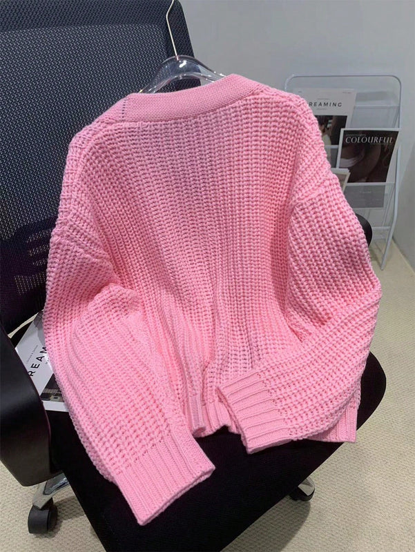 Frenchy cardigan de manga larga suave y acogedor, de corte holgado y estilo informal, a la moda y versatil, de longitud cropped, para mujer