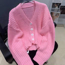 Frenchy cardigan de manga larga suave y acogedor, de corte holgado y estilo informal, a la moda y versatil, de longitud cropped, para mujer
