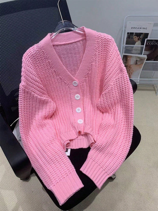 Frenchy cardigan de manga larga suave y acogedor, de corte holgado y estilo informal, a la moda y versatil, de longitud cropped, para mujer