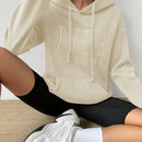Moosta sudadera holgada de manga larga con capucha, estampado de "women over thinking", estilo casual, para otono/invierno