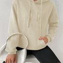 Moosta sudadera con capucha y cordon casual con bordado de letra para otono/invierno