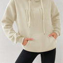 Moosta sudadera con capucha y cordon casual con bordado de letra para otono/invierno
