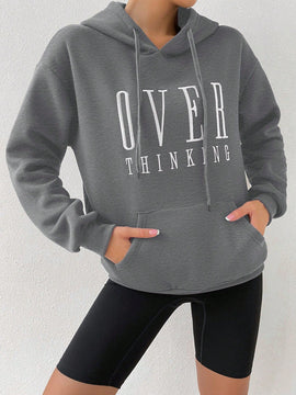 Moosta sudadera con capucha y cordon mujer, estampado "overrensando", otono