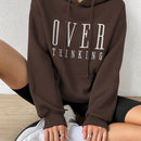 Moosta sudadera con capucha y cordon mujer, estampado "overrensando", otono