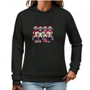 Sudadera con capucha navidena para mujer, sudadera con capucha tipo sueter navideno feo, sudadera con forro polar, sueteres de manga larga, jerseys, atuendos de otono, ropa de invierno