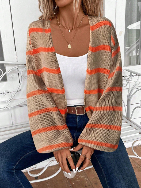 Emery rose cardigan de mujer de bloques de color con rayas, moda minimalista para uso casual diario