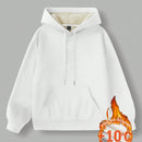 Ezwear sudadera holgada casual de cuello alto con media cremallera, estampado de la letra california, color blanco, con cordon ajustable, esponjosa y gruesa, apropiada para otono/invierno