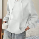 Ezwear sudadera holgada casual de cuello alto con media cremallera, estampado de la letra california, color blanco, con cordon ajustable, esponjosa y gruesa, apropiada para otono/invierno