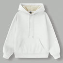 Ezwear sudadera holgada casual de cuello alto con media cremallera, estampado de la letra california, color blanco, con cordon ajustable, esponjosa y gruesa, apropiada para otono/invierno