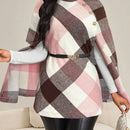 Lady abrigo de mujer de manga larga con cuello alto, botones dorados, estilo elegante para ocasiones casuales, de fiesta, boda, de oficina, en otono e invierno, en colores negro, blanco y gris, talla grande, nuevo.