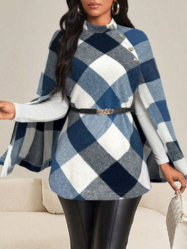 Lady abrigo de mujer de manga larga con cuello alto, botones dorados, estilo elegante para ocasiones casuales, de fiesta, boda, de oficina, en otono e invierno, en colores negro, blanco y gris, talla grande, nuevo.