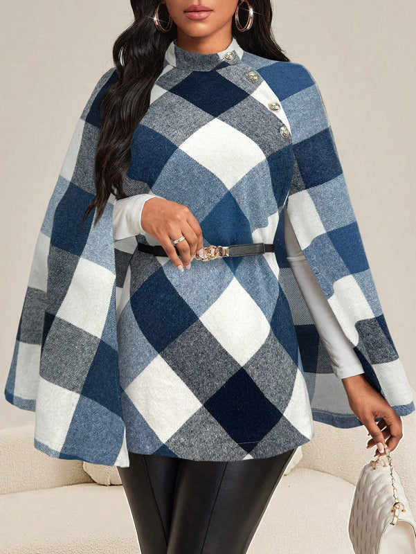 Lady abrigo de mujer de manga larga con cuello alto, botones dorados, estilo elegante para ocasiones casuales, de fiesta, boda, de oficina, en otono e invierno, en colores negro, blanco y gris, talla grande, nuevo.