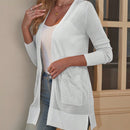 Sueter tipo kimono informal de manga larga transparente con abertura frontal para mujer