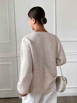 Frenchy cardigan holgado casual de mujer con lazo de cinta y mangas de murcielago