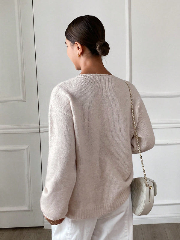 Frenchy cardigan holgado casual de mujer con lazo de cinta y mangas de murcielago
