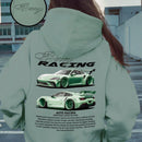 Camiseta informal con estampado, sudadera suelta con capucha, regalo para entusiastas de los autos, camiseta a juego con tematica de autos