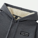 Ezwear sudadera holgada casual de cuello alto con media cremallera, estampado de la letra california, color blanco, con cordon ajustable, esponjosa y gruesa, apropiada para otono/invierno