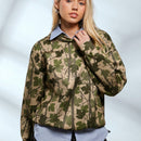 Muchic sudadera con capucha con estampado de leopardo minimalista informal, impreso en toda la prenda, otono invierno