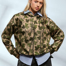 Muchic sudadera con capucha con estampado de leopardo minimalista informal, impreso en toda la prenda, otono invierno