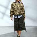 Muchic sudadera con capucha con estampado de leopardo minimalista informal, impreso en toda la prenda, otono invierno