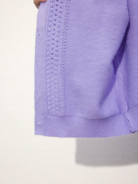 Maija chaqueta corta de punto de manga abullonada de unicolor casual para mujer, otono