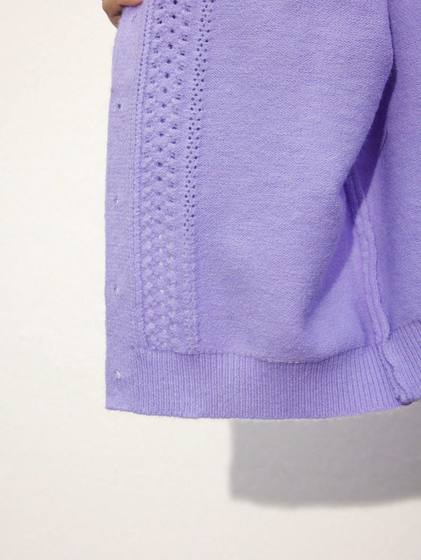 Maija chaqueta corta de punto de manga abullonada de unicolor casual para mujer, otono