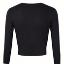 Yesfashion sueter tipo cardigan informal de punto con mangas 3/4 y corte tipo bolero abierto al frente para mujer