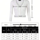 Yesfashion sueter tipo cardigan informal de punto con mangas 3/4 y corte tipo bolero abierto al frente para mujer