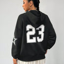 Coolane sudadera con capucha estilo deportivo de mujer con graficos impresos con numeros para otono