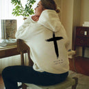 Sudadera con capucha casual de mujer con impresion de cruz y cordon, manga larga para otono/invierno. libera tu potencial de moda: descubre nuestra serie de sudaderas con capucha para mujer, que combinan calidez y estilo