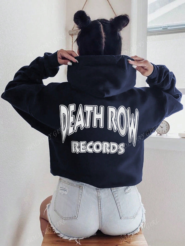 Sudadera con capucha informal y holgada para mujer con estampado de letra, manga larga, forro polar, disenada para un confort extremo, adecuada para usar en capas o sola para crear looks de moda, invierno