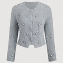Aveloria rosie elegante y chic cardigan suelto con adorno de strass esponjoso