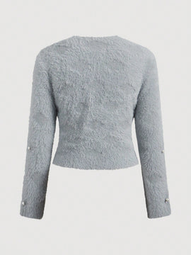 Aveloria rosie elegante y chic cardigan suelto con adorno de strass esponjoso