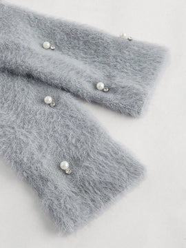 Aveloria rosie elegante y chic cardigan suelto con adorno de strass esponjoso