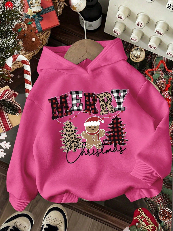 Ezwear sudadera con capucha de ajuste holgado y gruesa con estampado minimalista "feliz ano nuevo" de color rojo casual para mujer