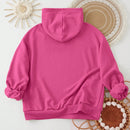 Ezwear sudadera con capucha de ajuste holgado y gruesa con estampado minimalista "feliz ano nuevo" de color rojo casual para mujer