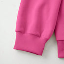 Ezwear sudadera con capucha de ajuste holgado y gruesa con estampado minimalista "feliz ano nuevo" de color rojo casual para mujer