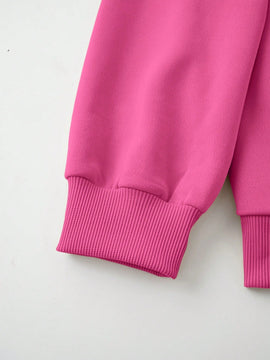 Ezwear sudadera con capucha de ajuste holgado y gruesa con estampado minimalista "feliz ano nuevo" de color rojo casual para mujer