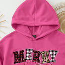 Ezwear sudadera con capucha de ajuste holgado y gruesa con estampado minimalista "feliz ano nuevo" de color rojo casual para mujer