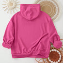 Ezwear sudadera con capucha de ajuste holgado y gruesa con estampado minimalista "feliz ano nuevo" de color rojo casual para mujer