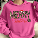 Ezwear sudadera con capucha de ajuste holgado y gruesa con estampado minimalista "feliz ano nuevo" de color rojo casual para mujer